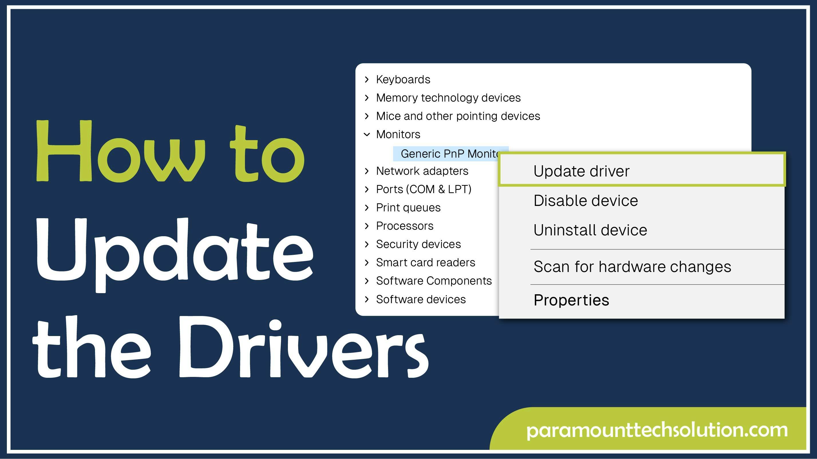  How to Update the Drivers
