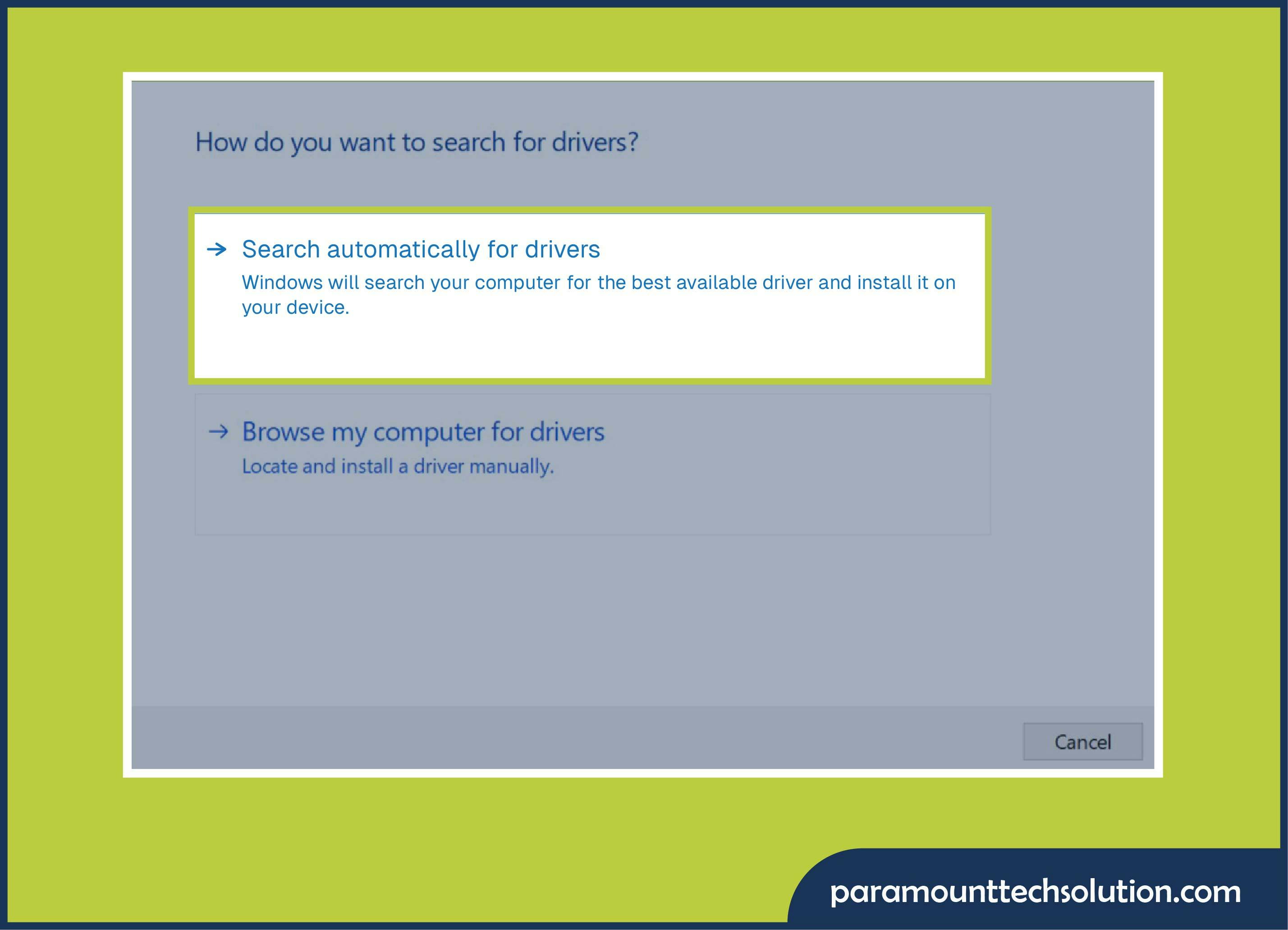 search automatically for drivers