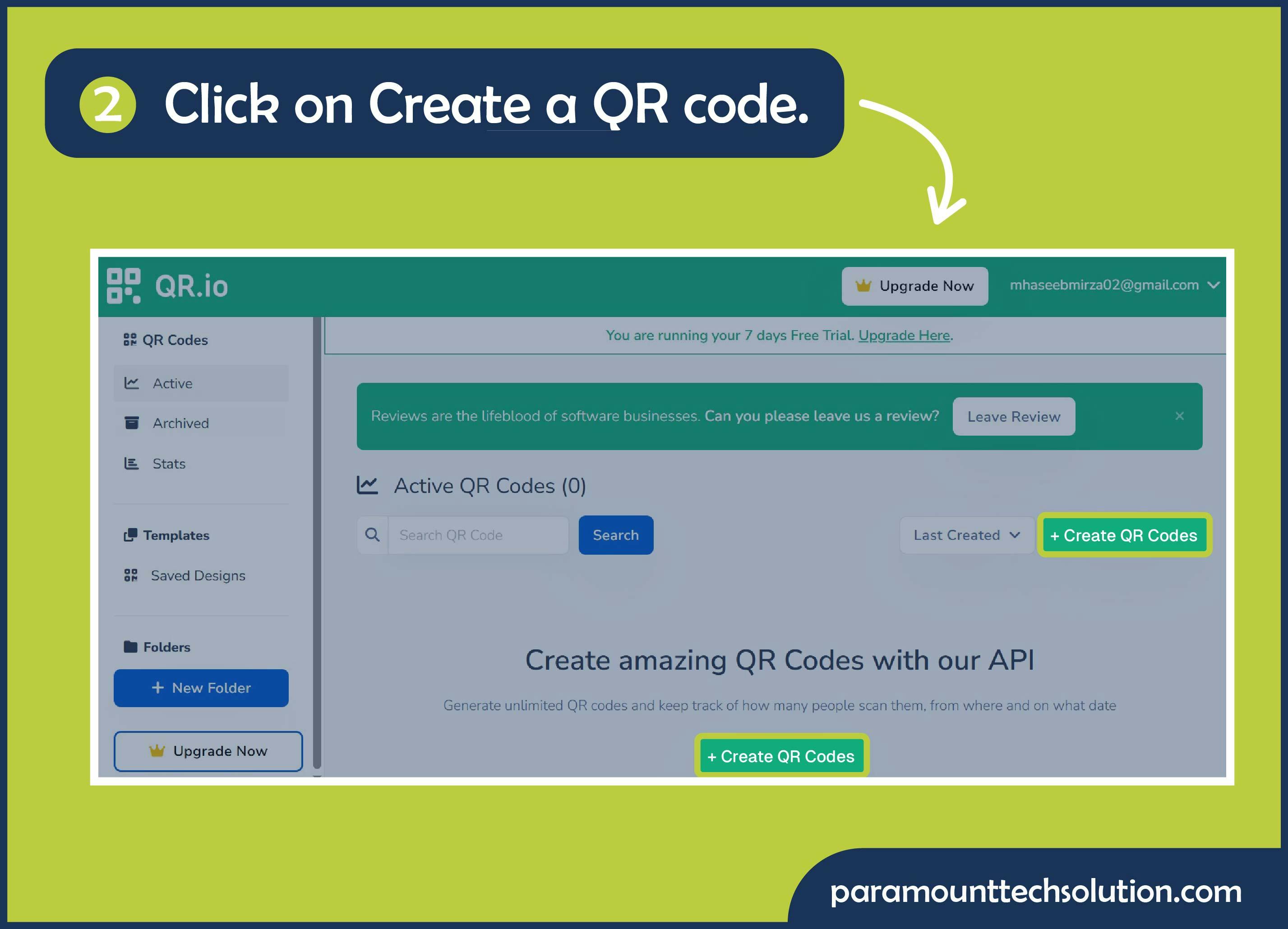 click on Create a QR code