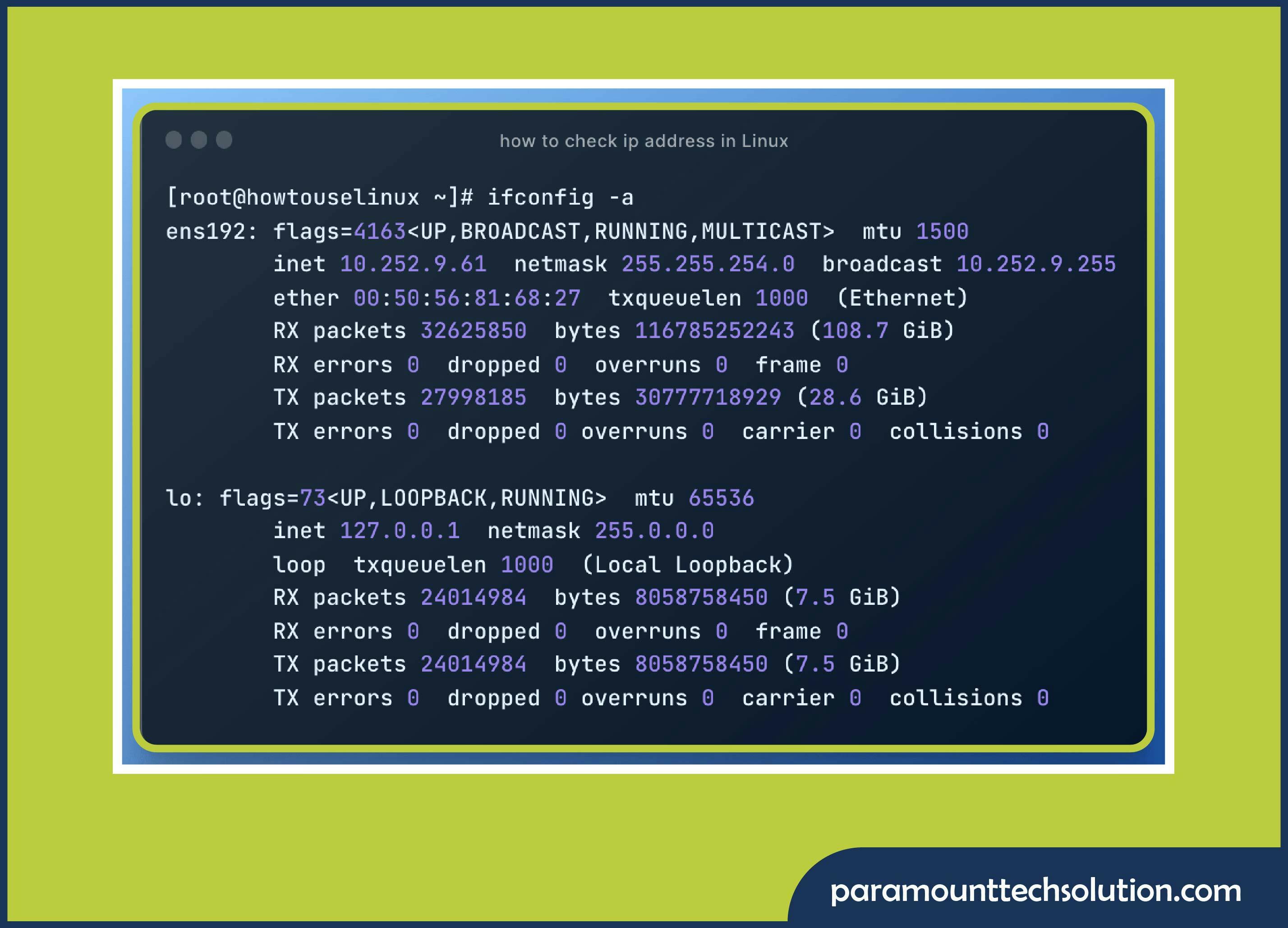 How to Check Subnet Mask of IP–linux