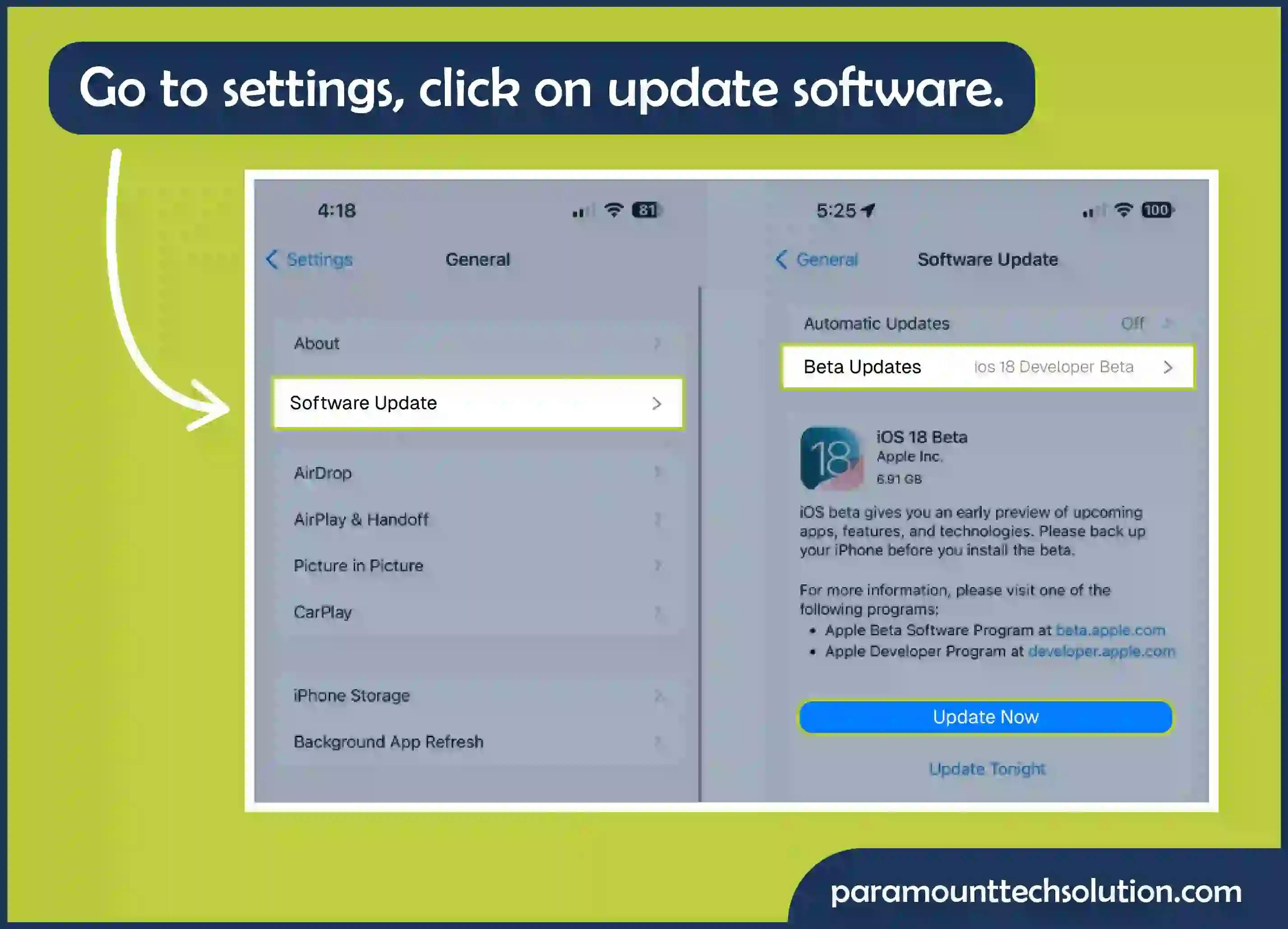 Updating device for hotspot issues–ios