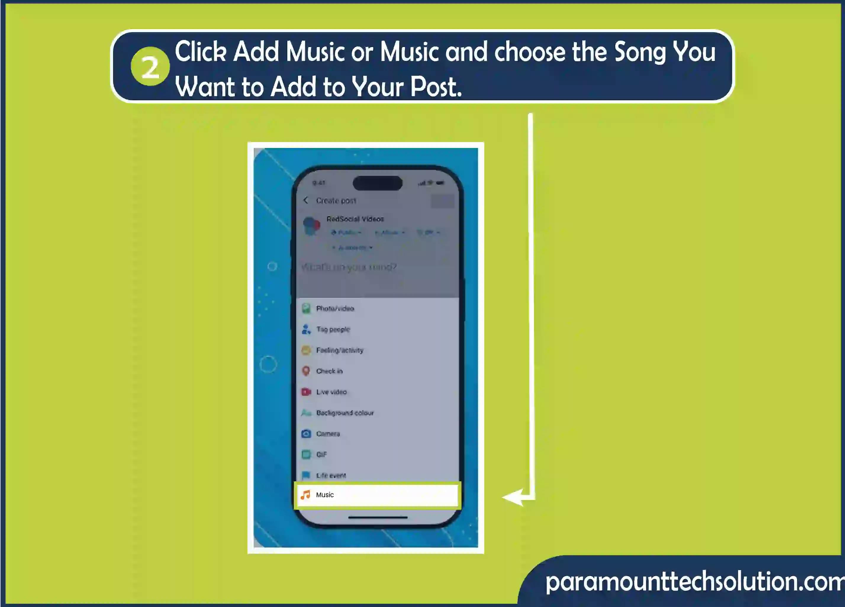 Adding music to fb post