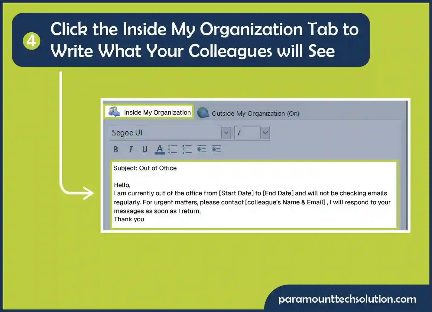 Click the Inside My Organization tab