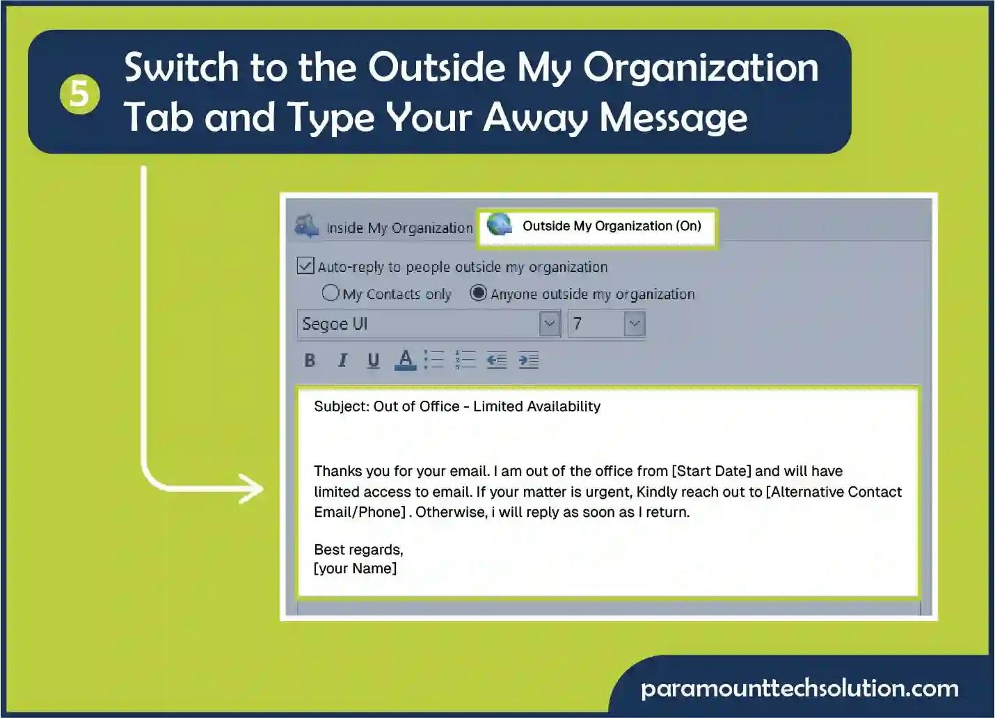  Outlook Out of Office reply
