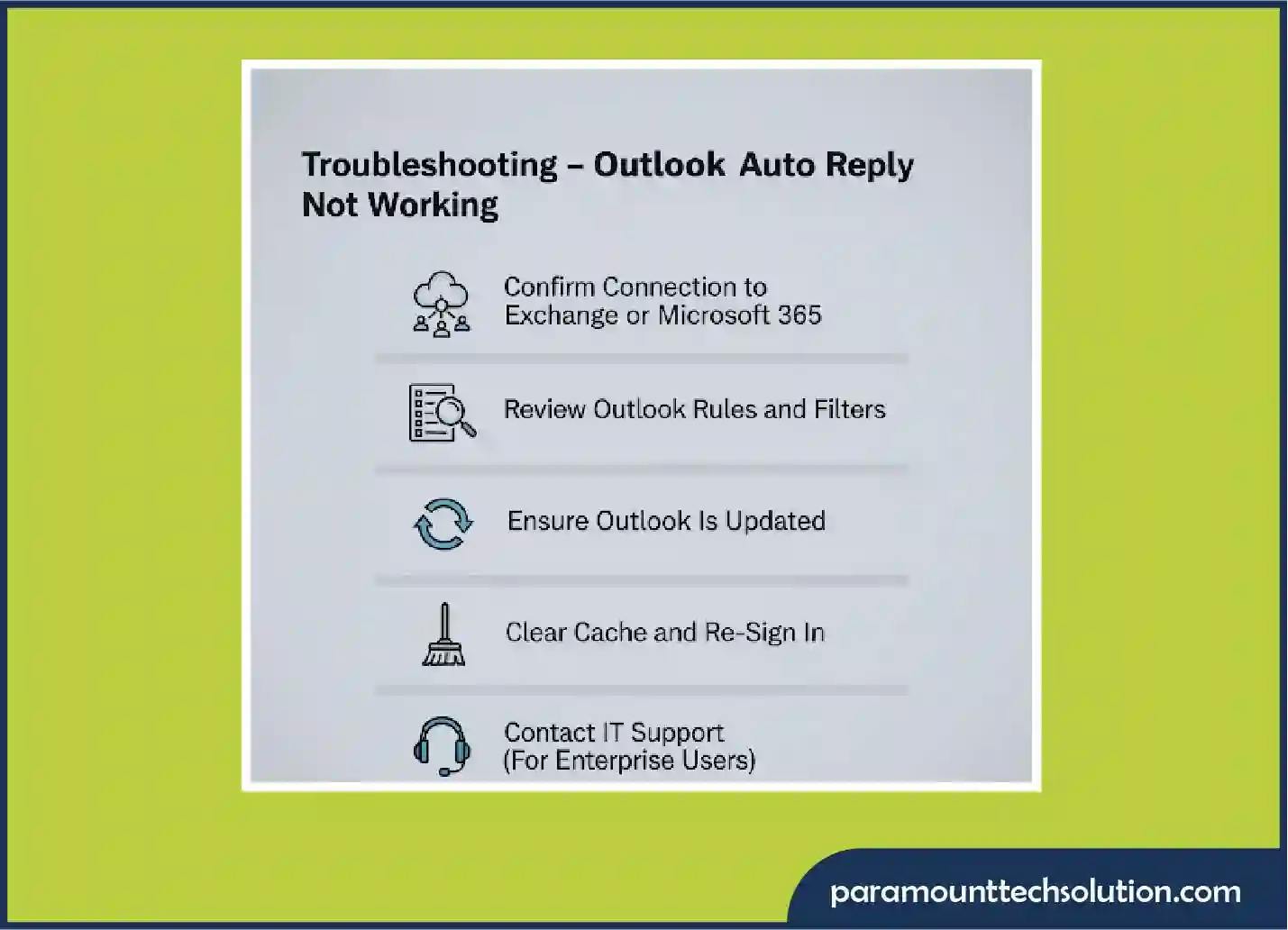 Outlook Auto Reply Not Working–troubleshooting