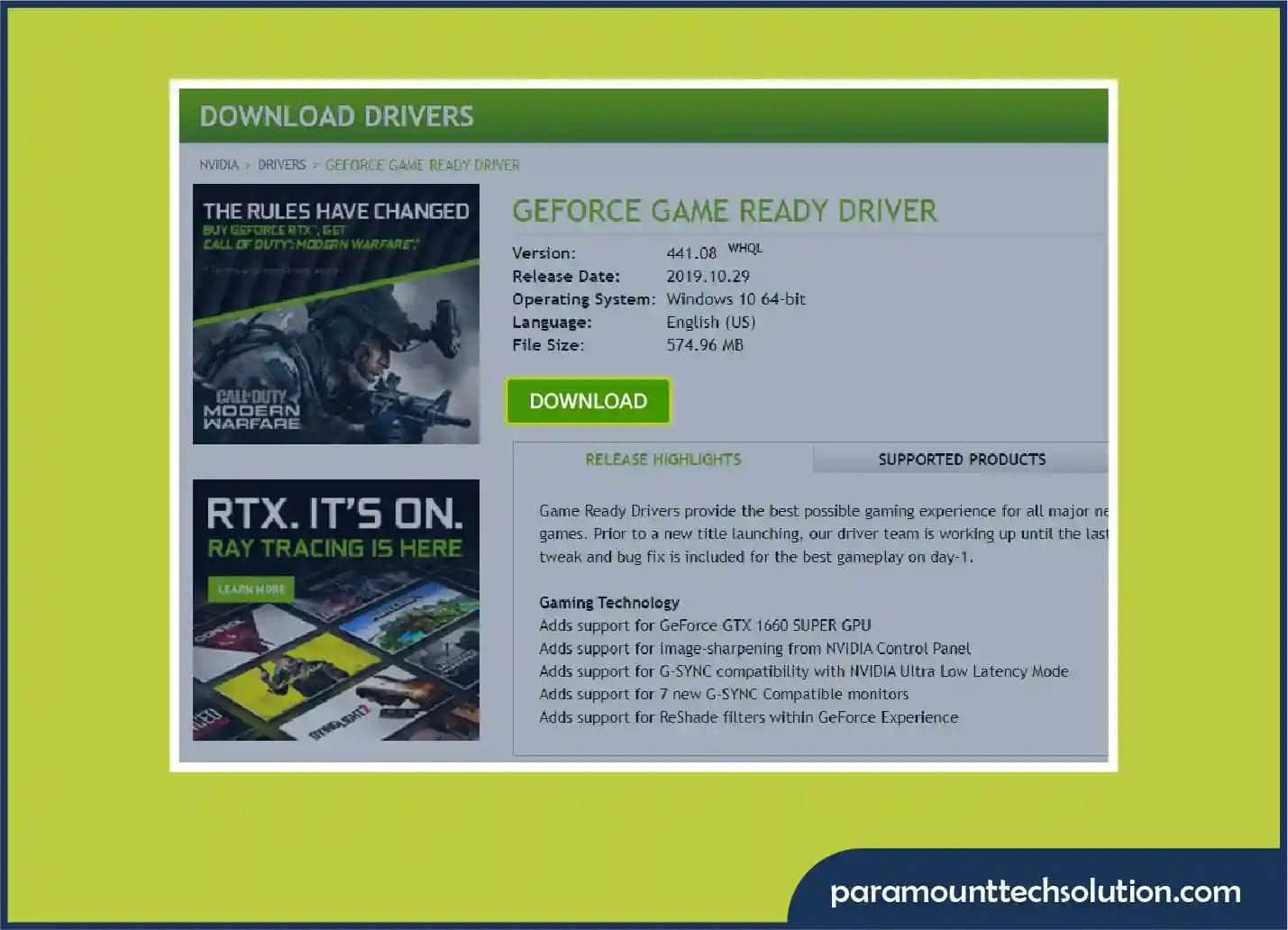 Step to Download GeForce NVIDIA