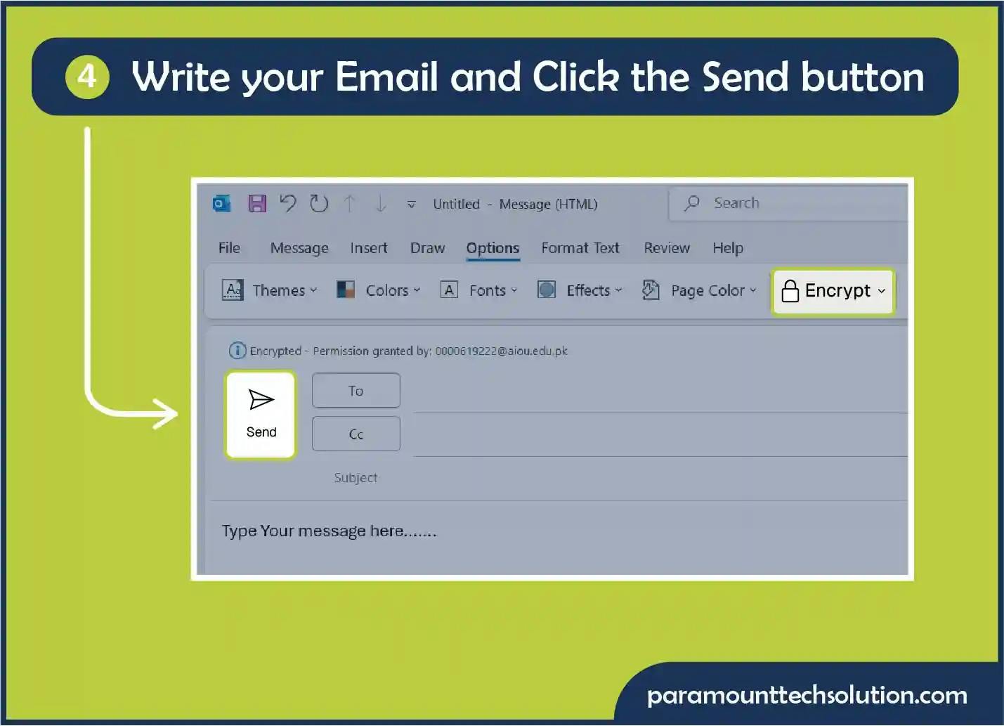 Send Encrypted Email in Outlook