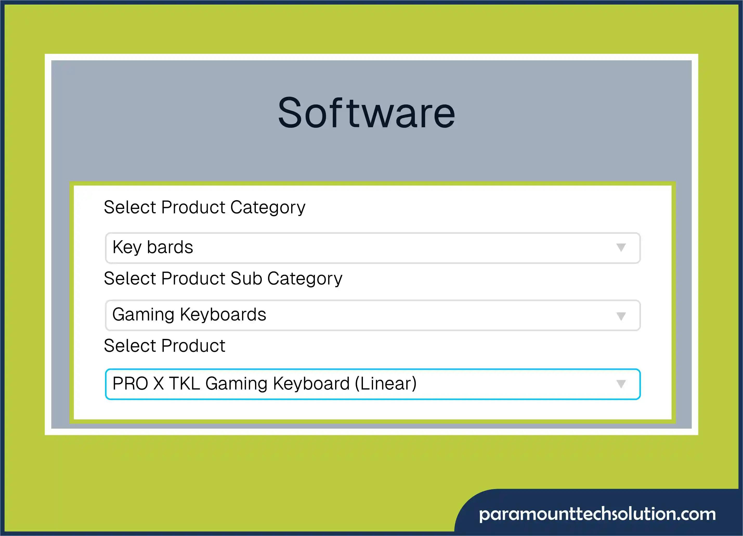 Select your product and its category