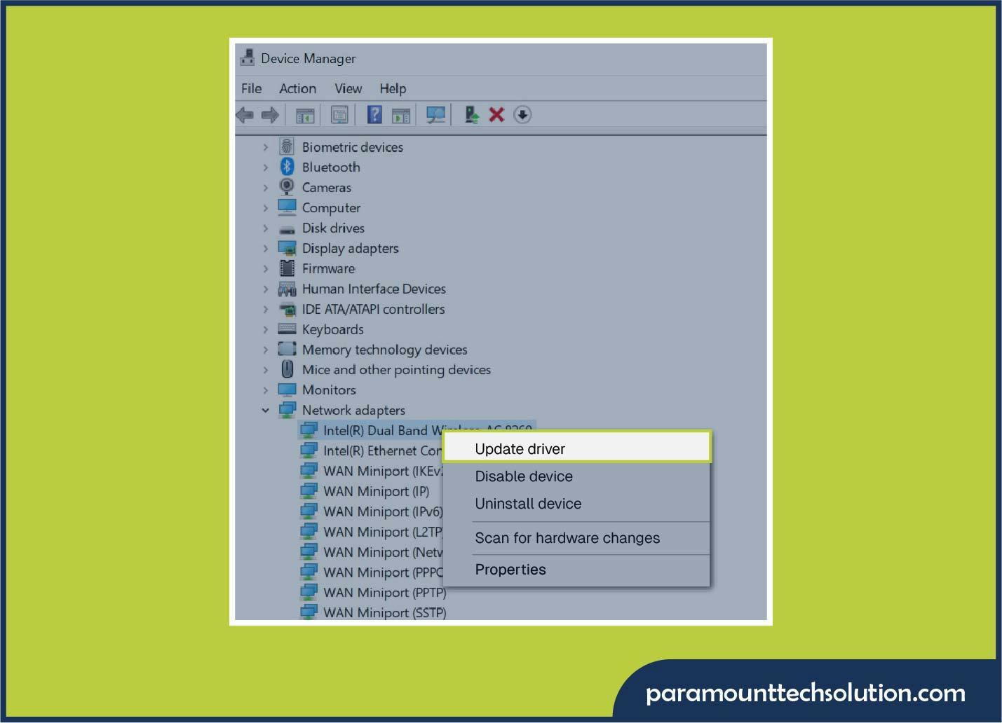 How to update Network drivers or Internet drivers