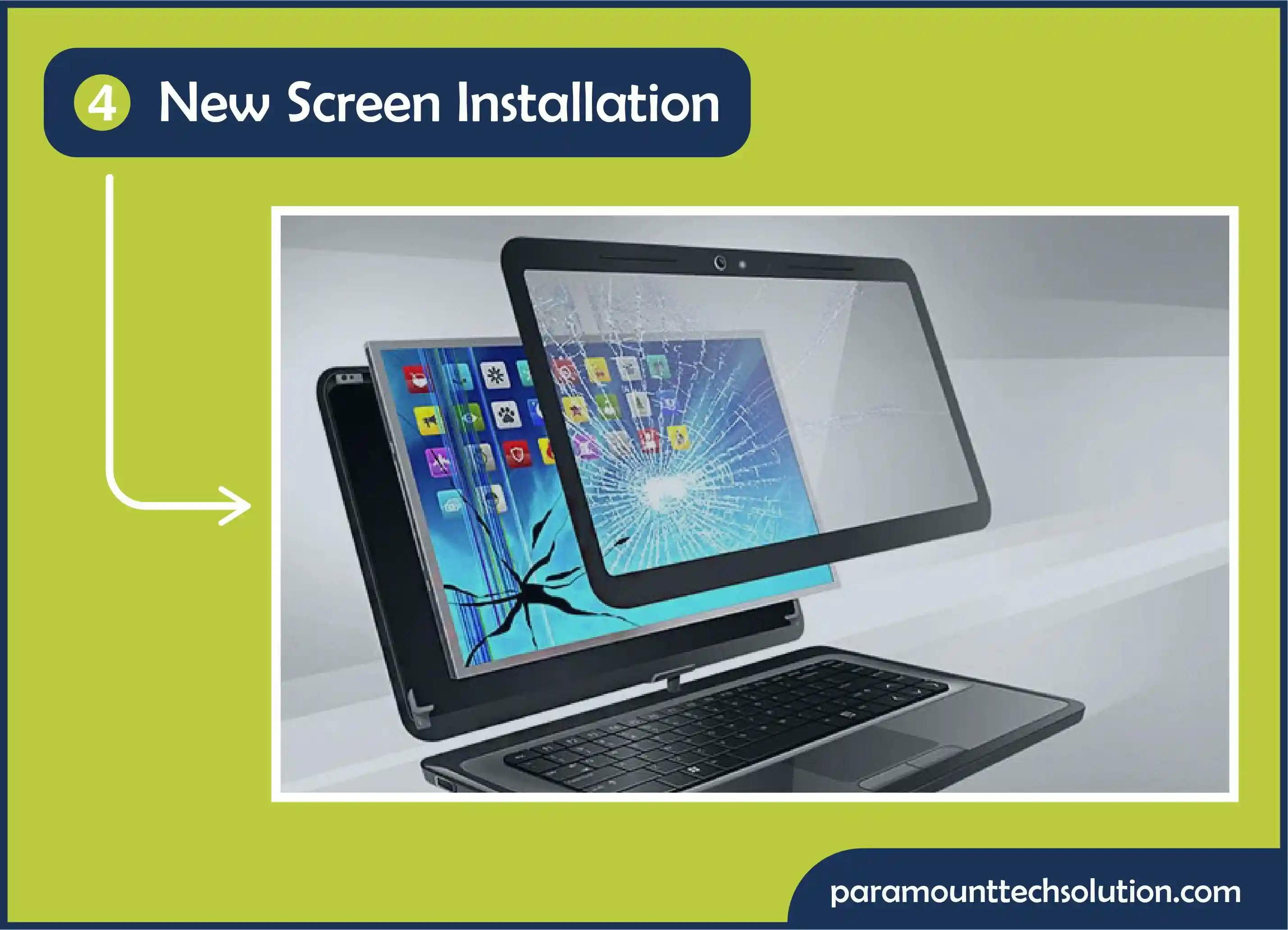 New Screen Installation for a cracked laptop screen 