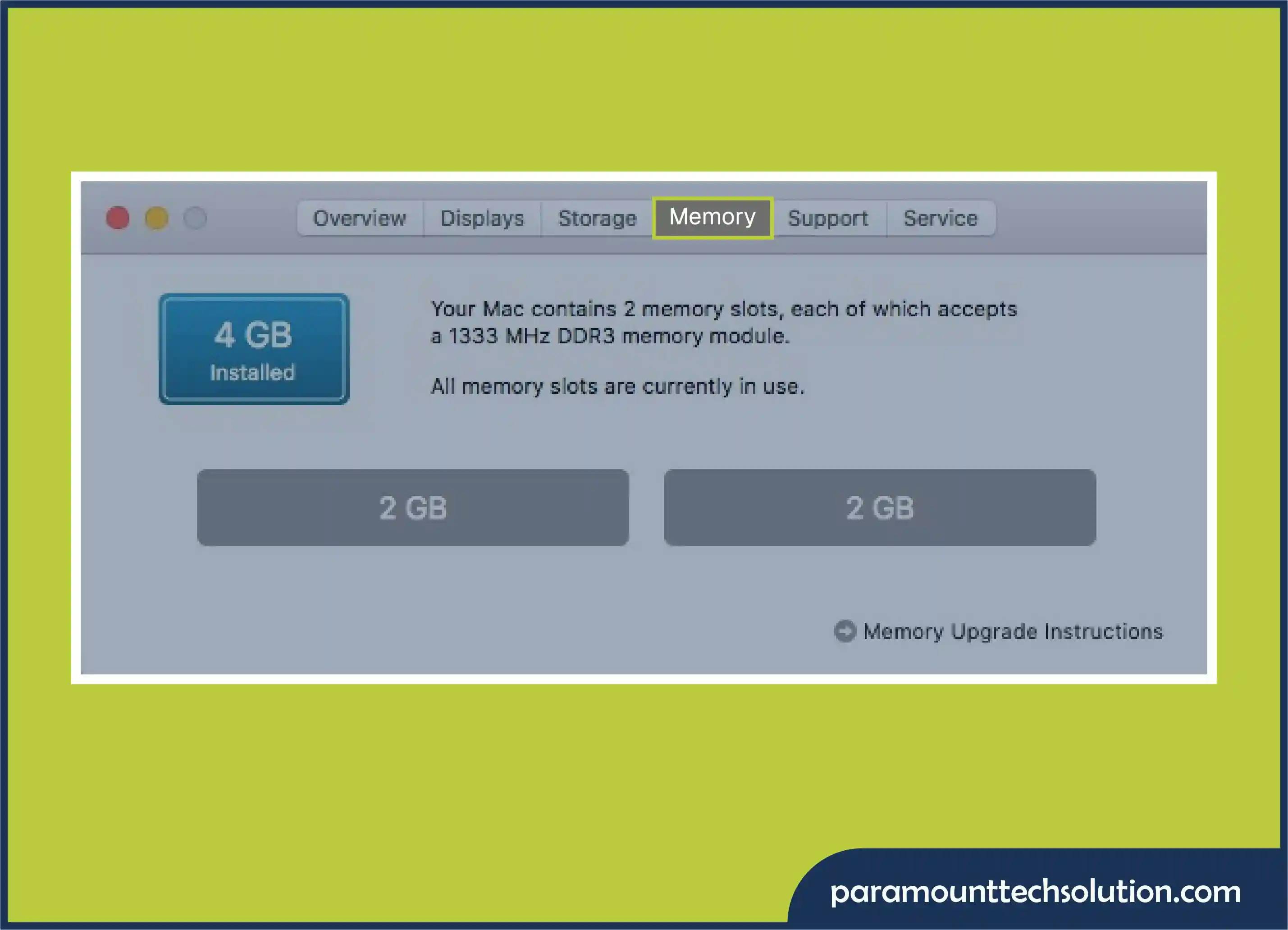 Check the memory section.