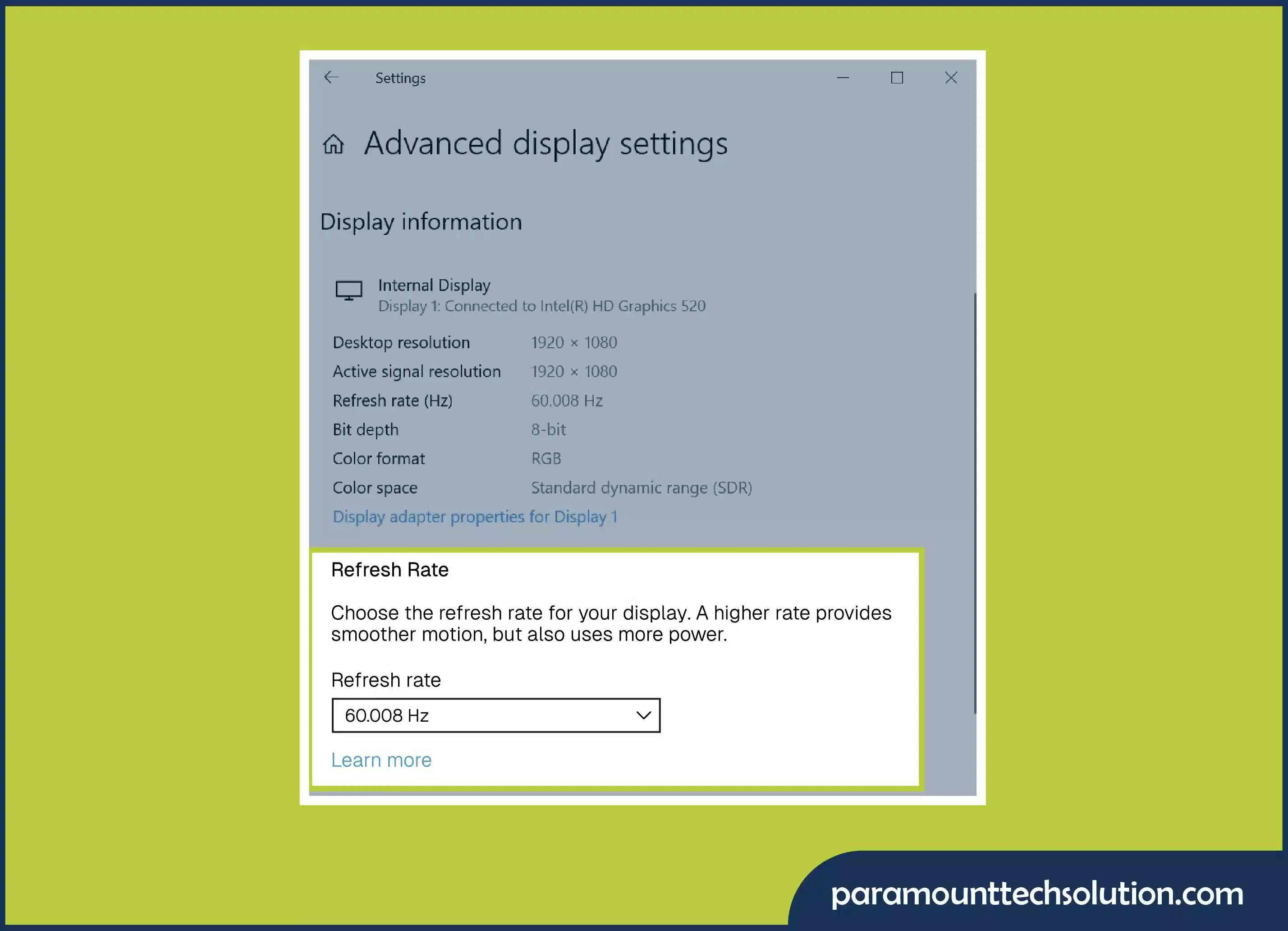 Adjust Display Settings