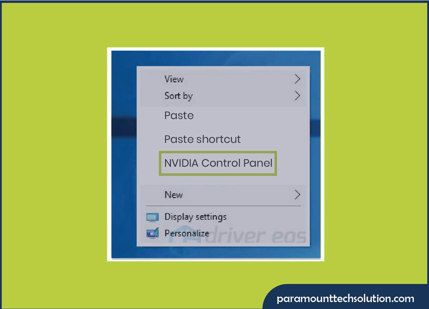 Select NVIDIA Control Panel