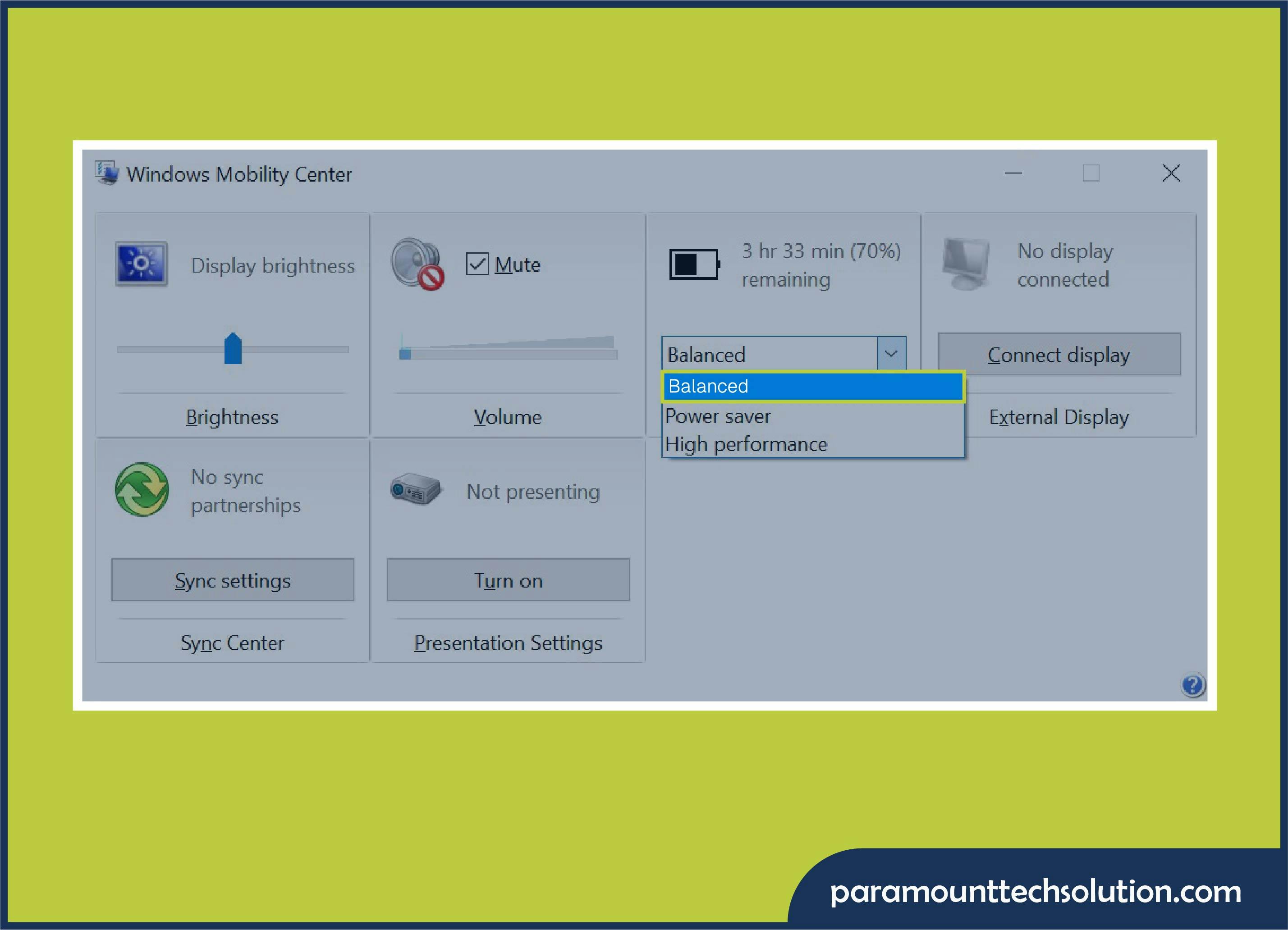 Change Power Plan to Balanced or High Performance