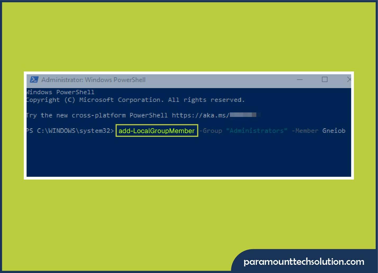 How to Change Administrator on Windows  by powershell