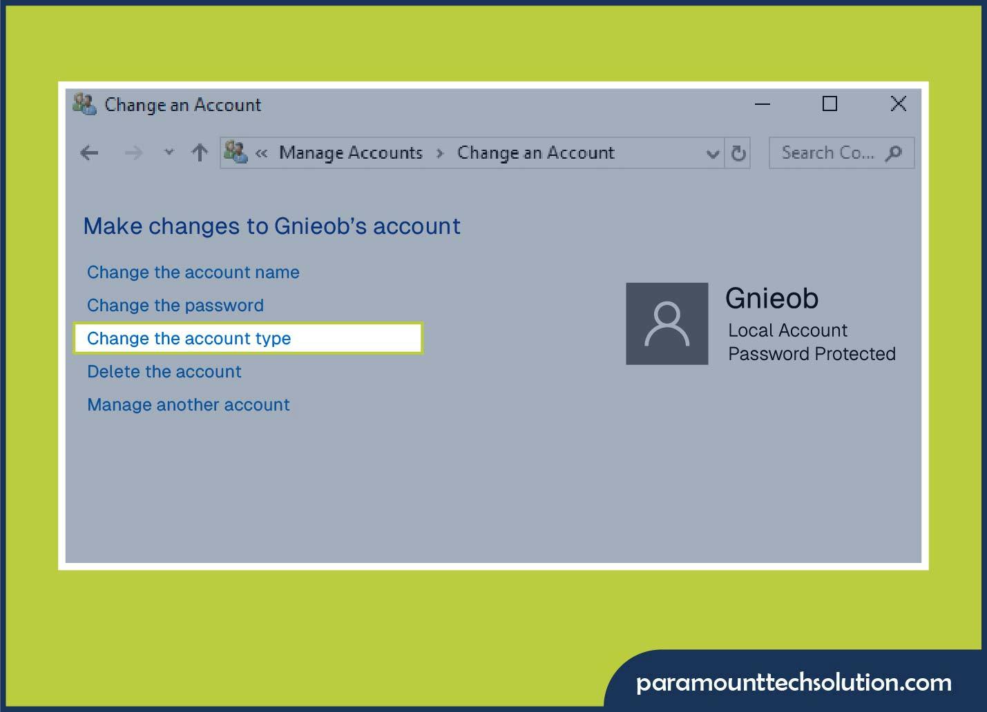 Change Administrator on Windows  by Command Prompt