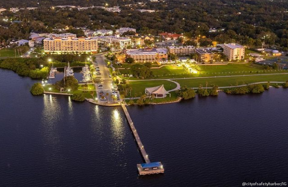 The city of Safety Harbor on bird’s eye view				@cityofsafetyharbor/IG