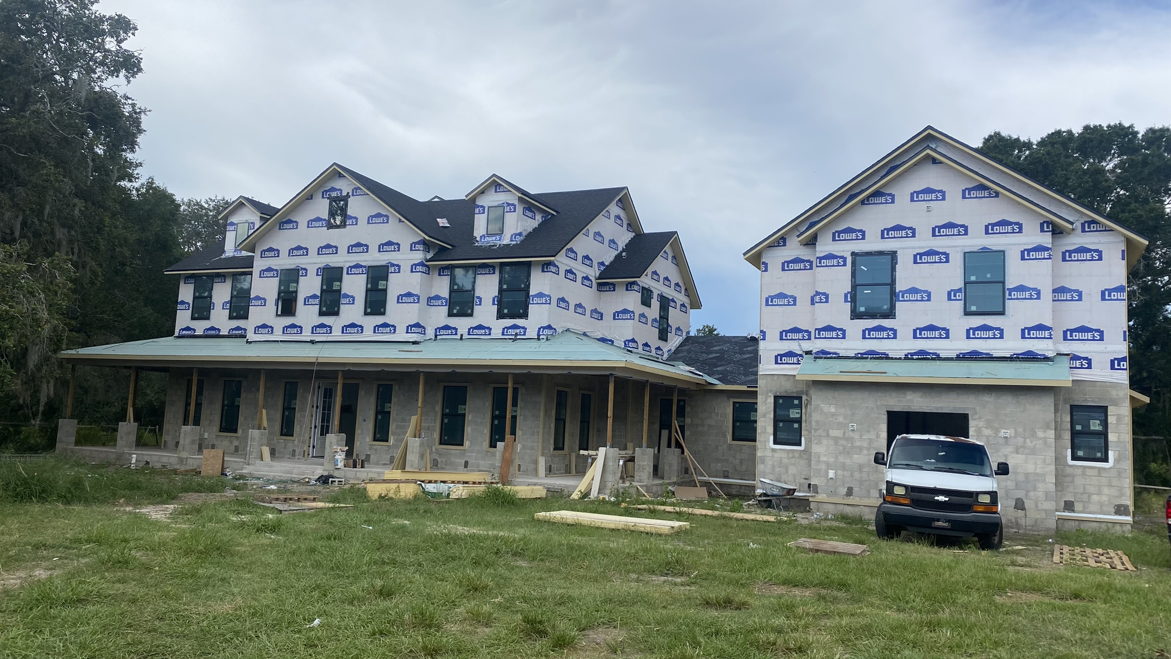 An image of a home with exposed air barriers