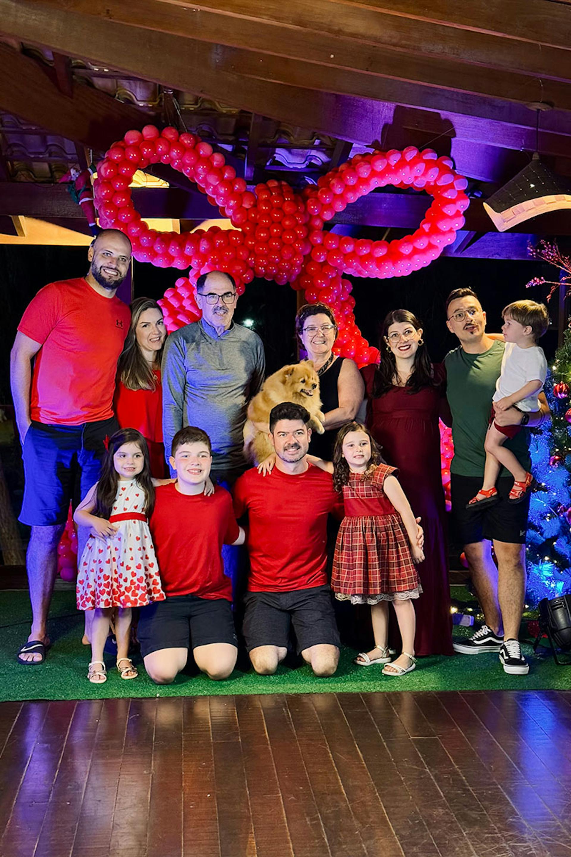 família reunida para foto de natal