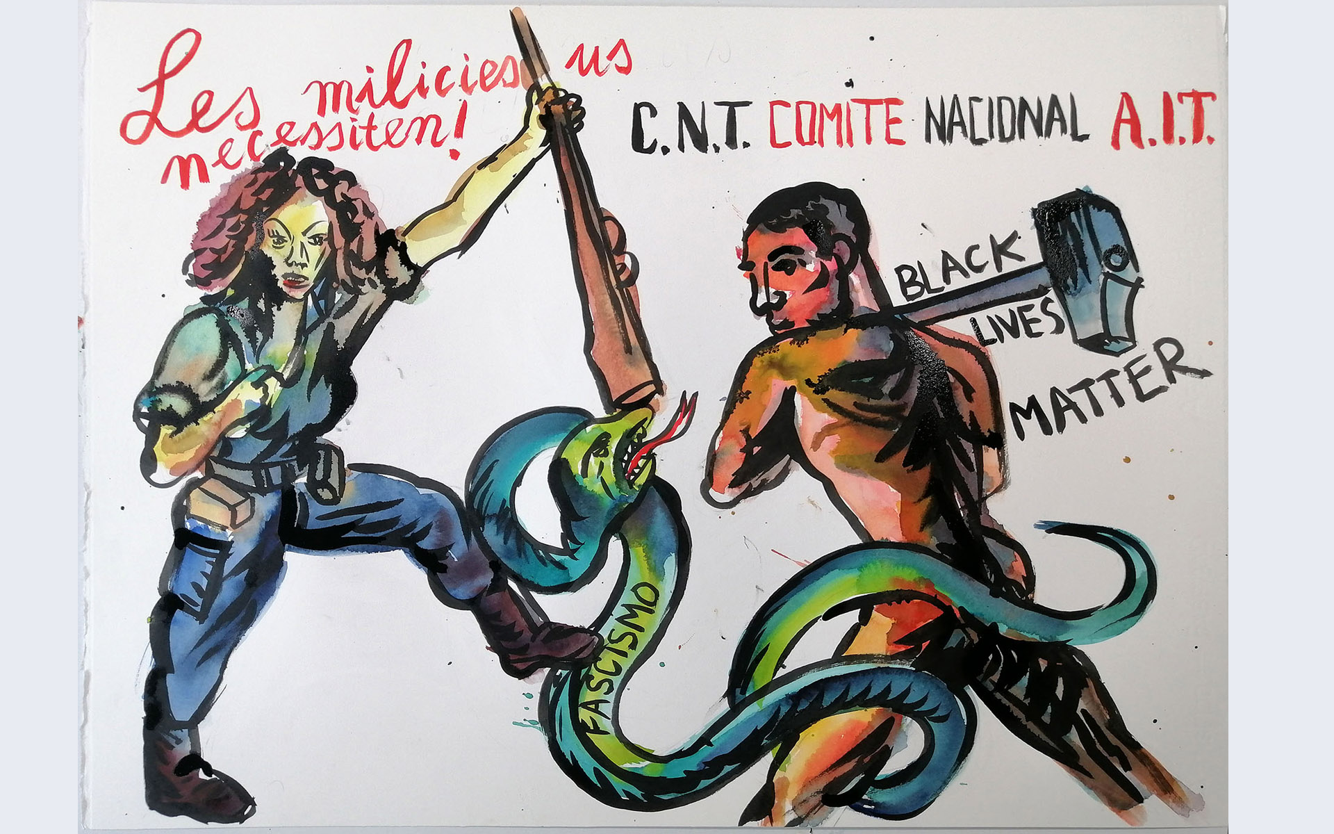 Viva la quince brigada by Performative Drawing Studio, 2020