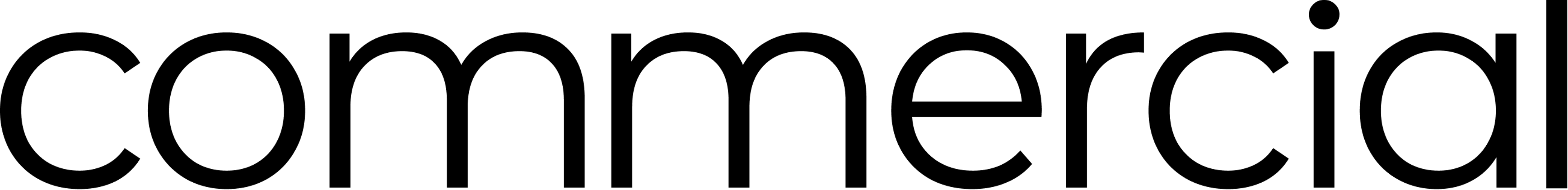 Black text on a transparent background reading 'commercial'