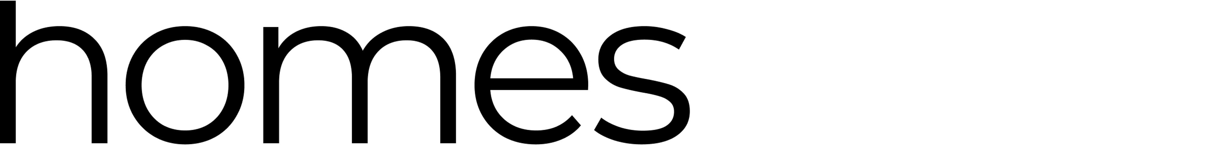 Black text on a transparent background reading 'homes'