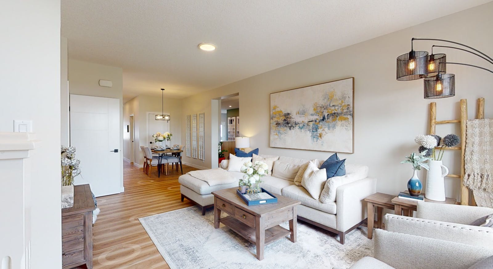 Cozy living area with couches and a coffee table.