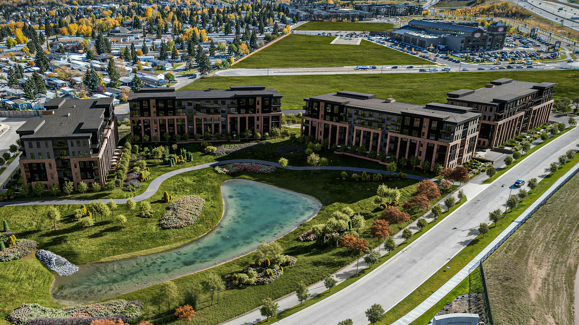 The Apartment project in an aerial view.
