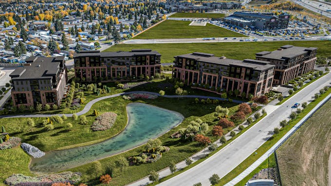 The Apartment project in an aerial view.