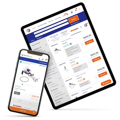 partstech ui on mobile and tablet