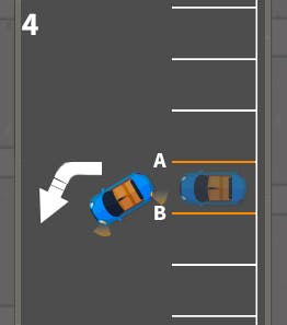 graphic illustrating how to perform a reverse bay park
