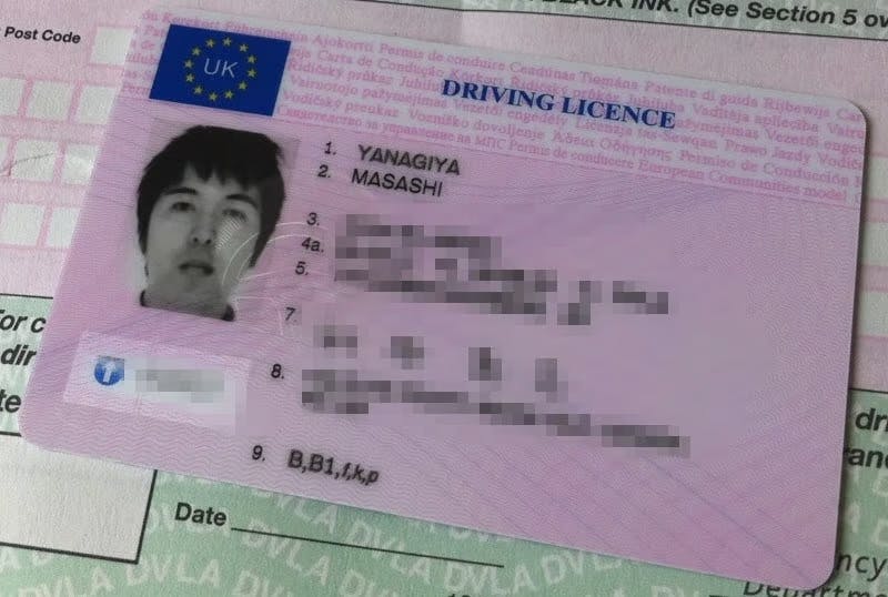 An image of a full UK driving license