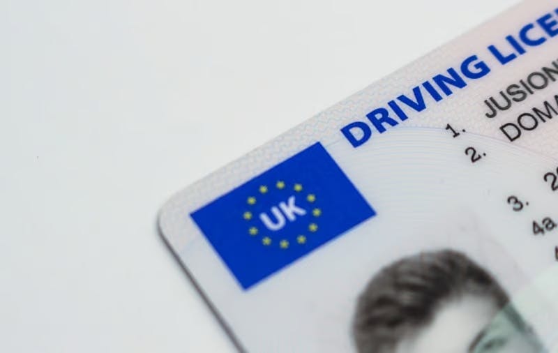 A pink UK driving licence