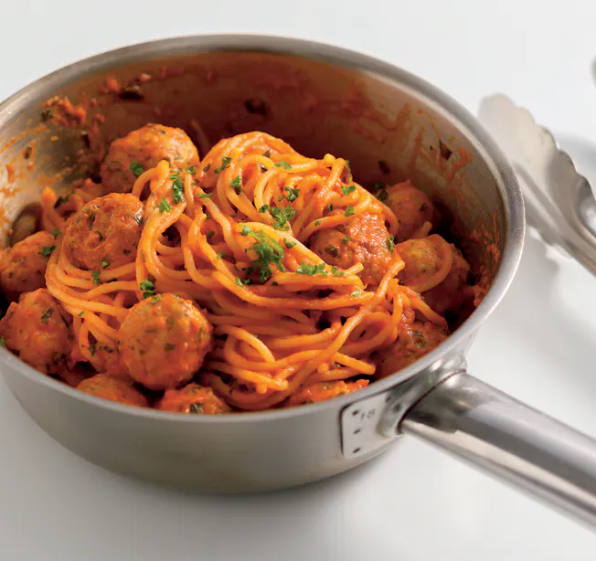 Recept Spaghetti con polpettini di pollo
