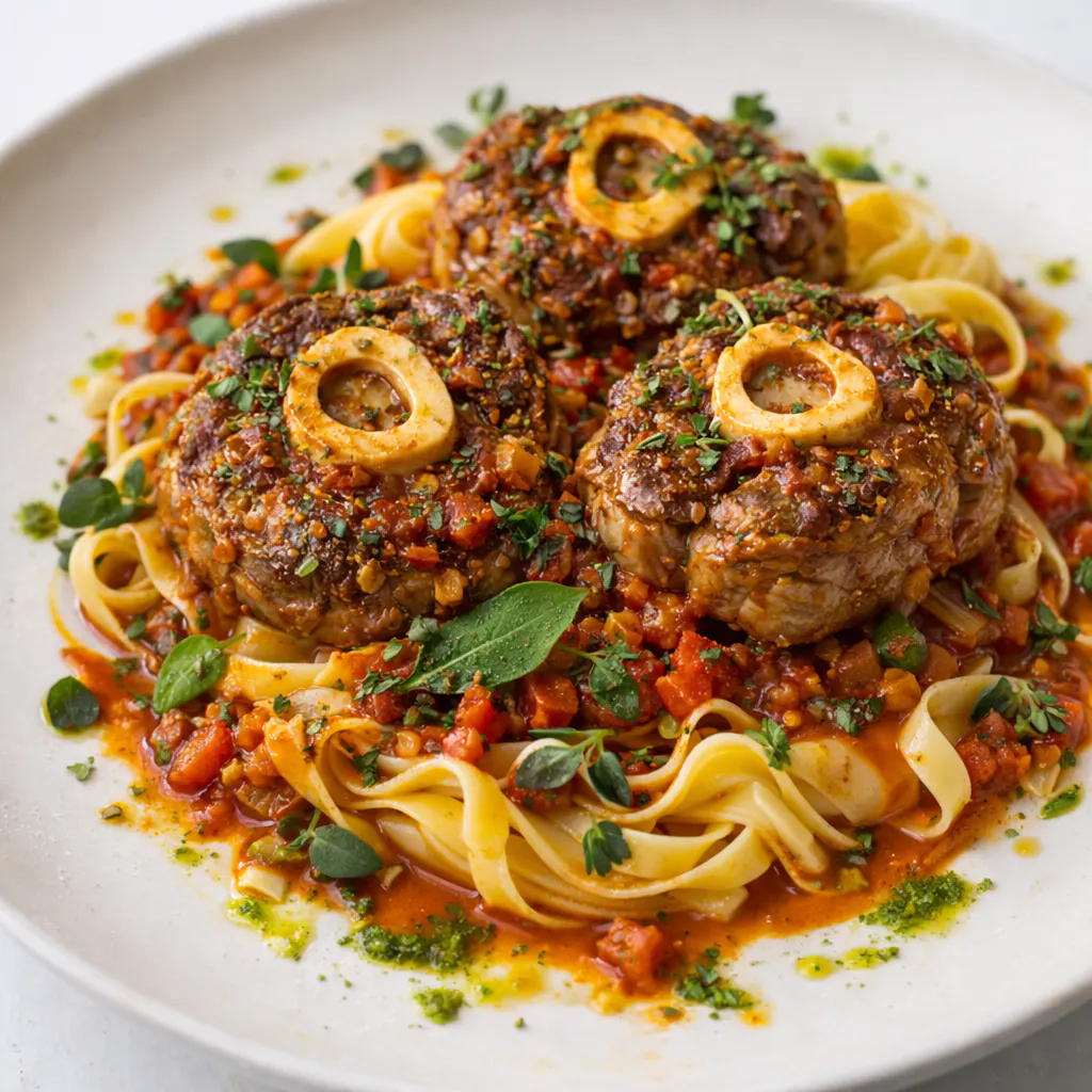 Osso bucco met tagliatelle