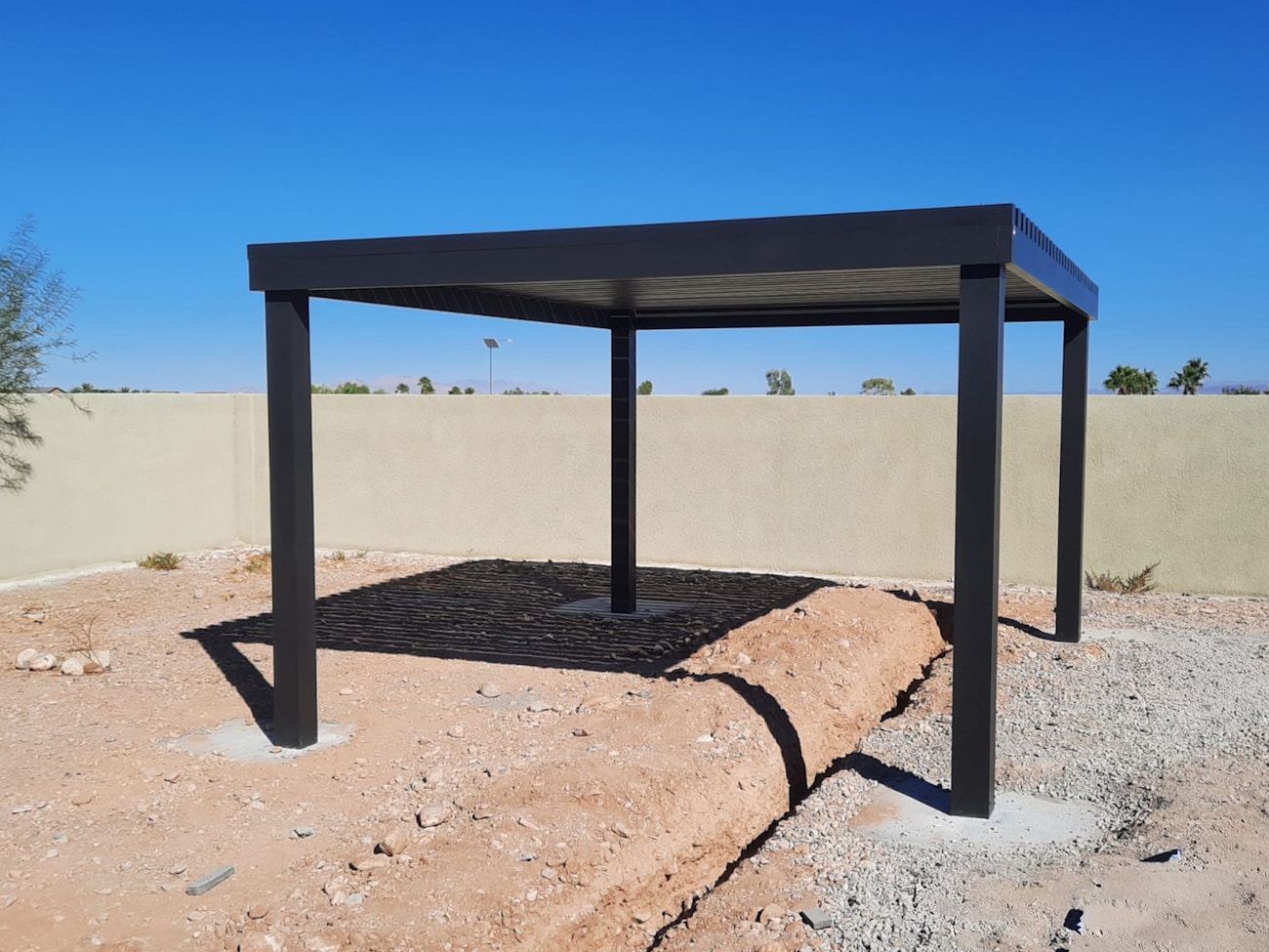 Black premium 4K aluminum cover with white ceiling installed near Las Vegas, NV