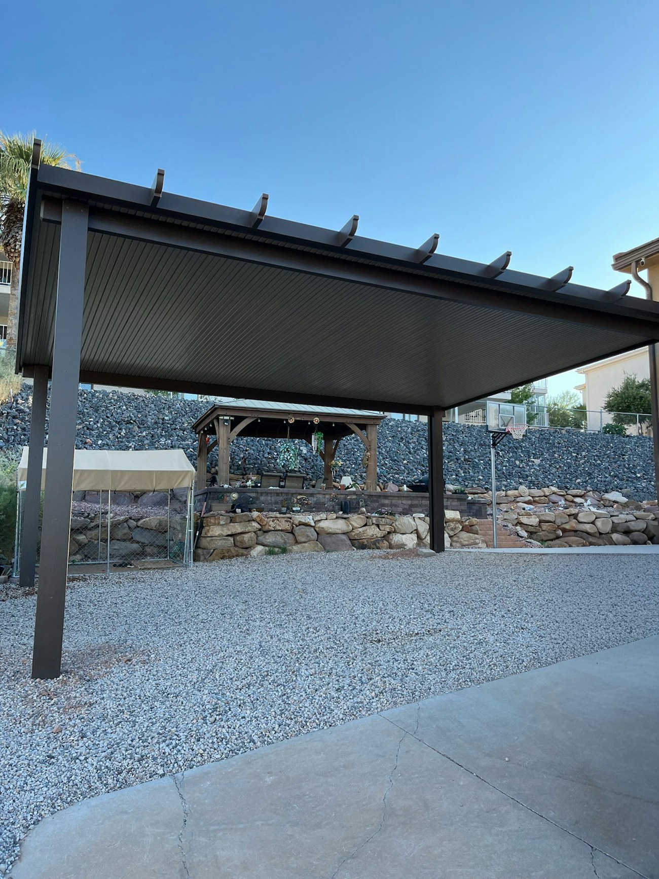 Large free standing insulated awning installed in St. George, Utah