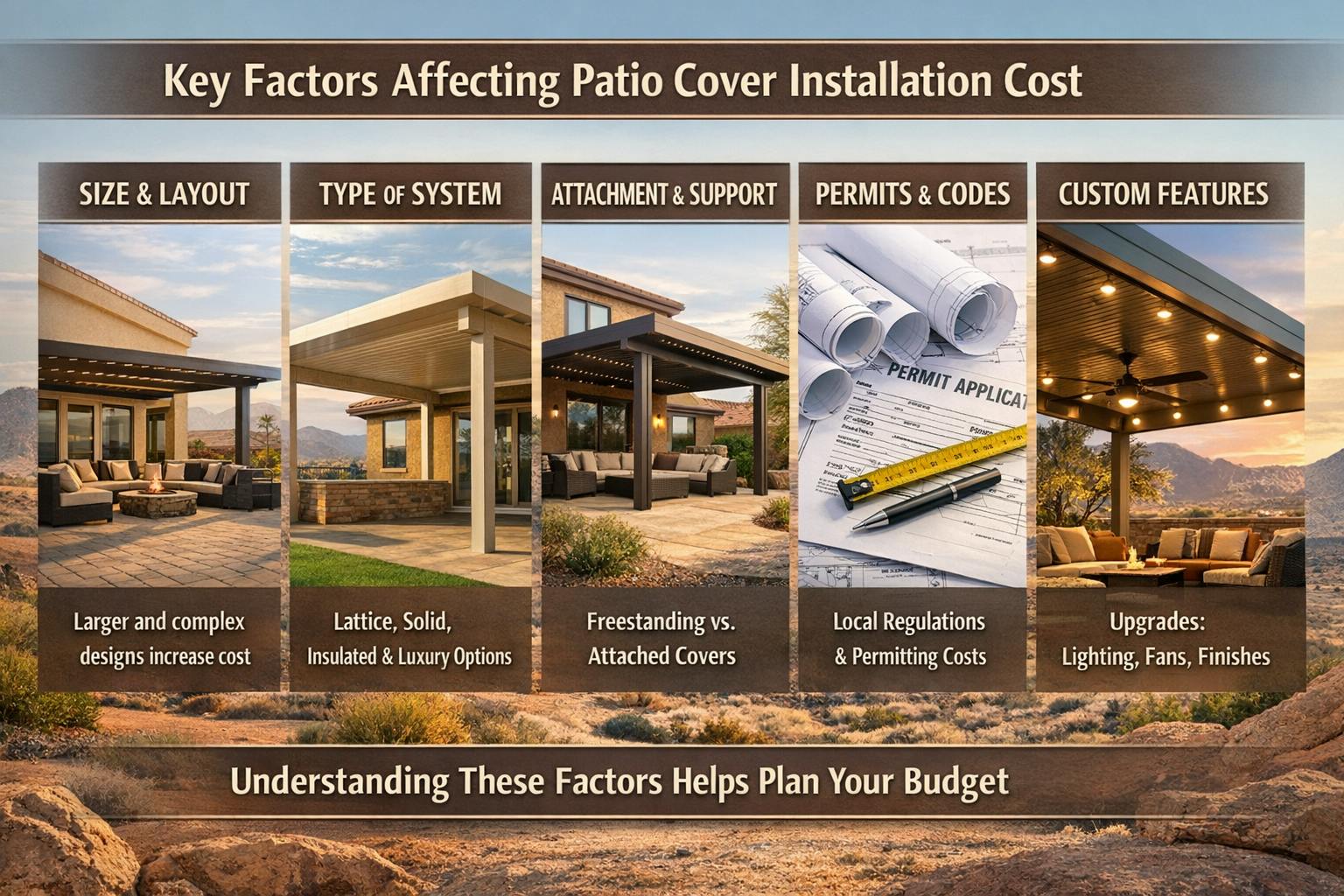 patio cover installation cost factors