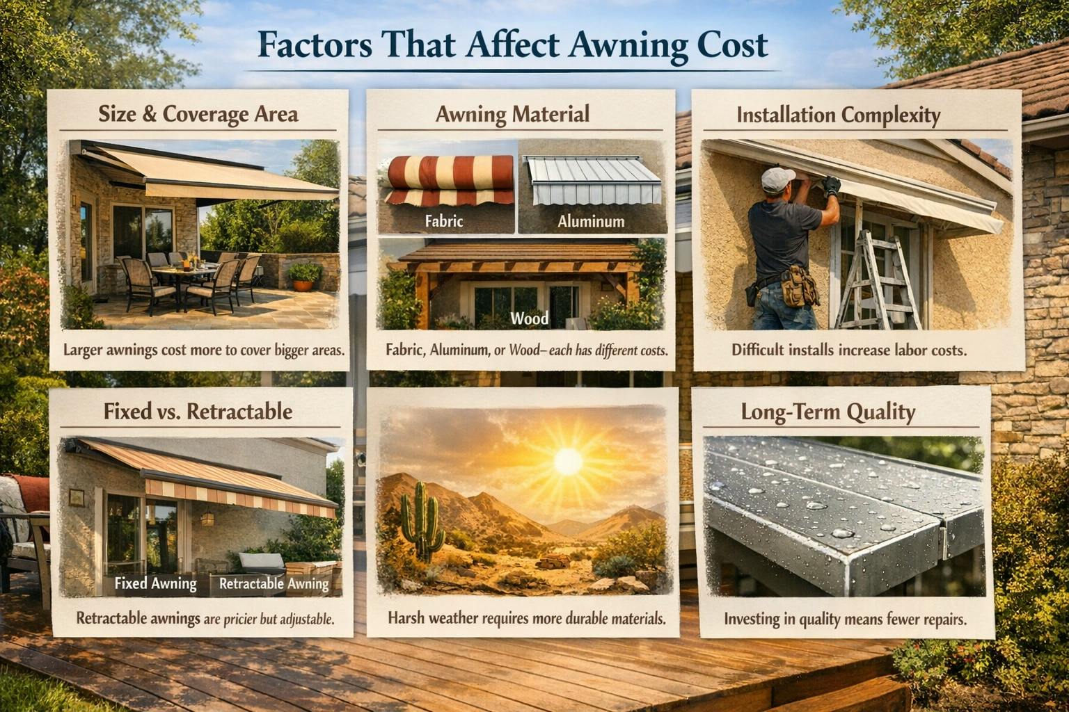 factors affecting awning cost