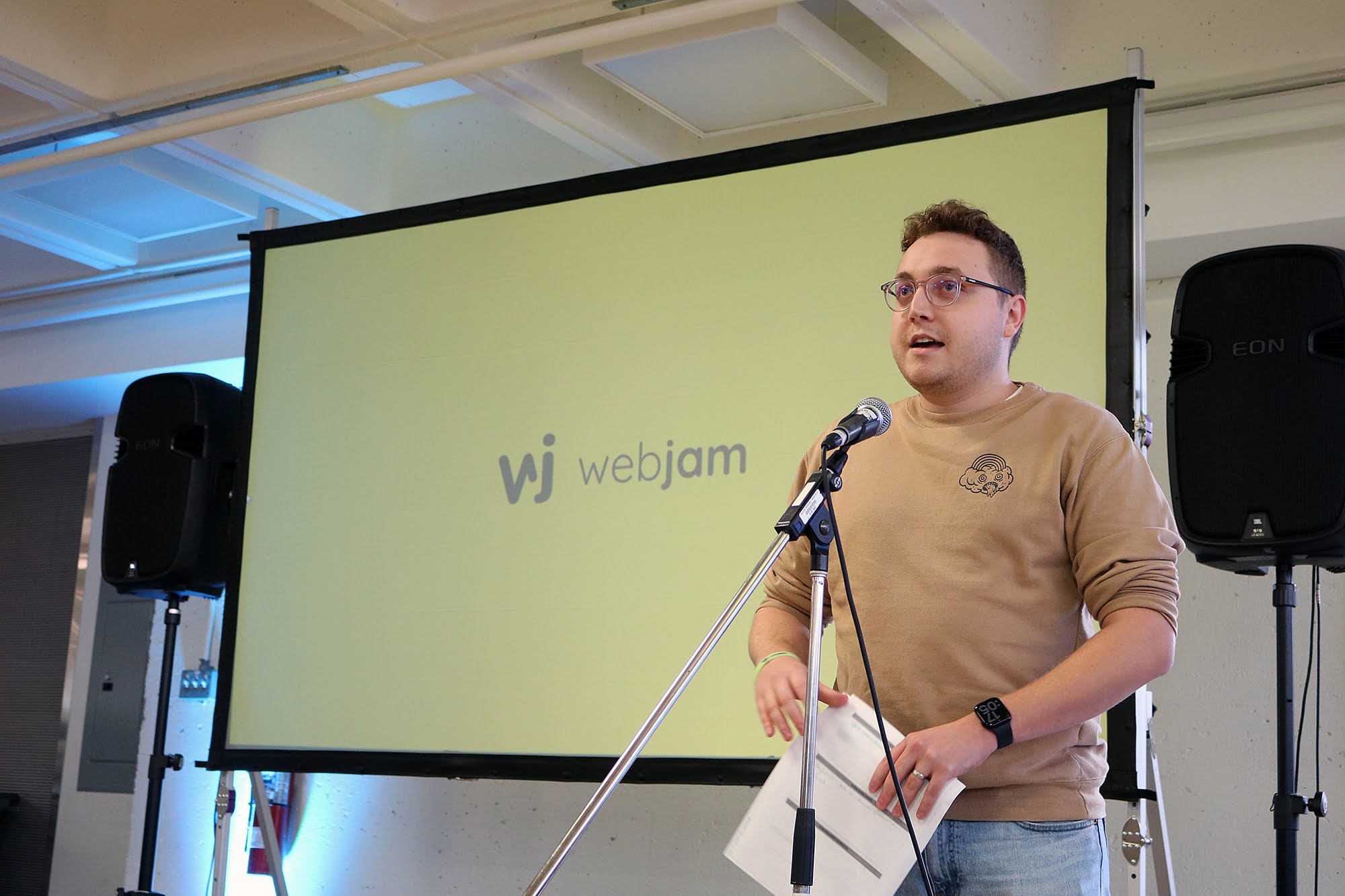 Charles Patoine à la webjam édition 2023 au Cégep Édouard-Montpetit