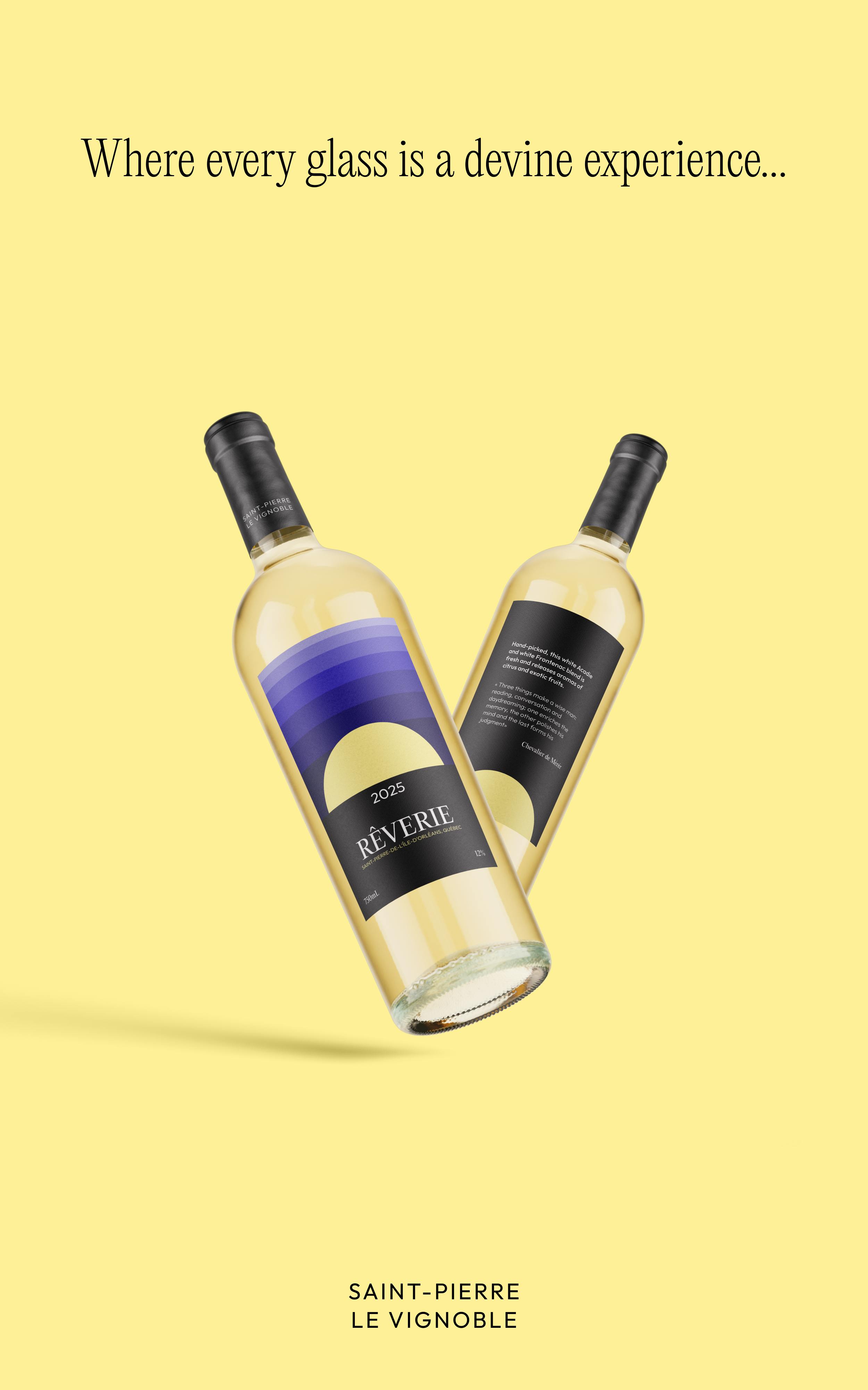 two white wine on a yellow background