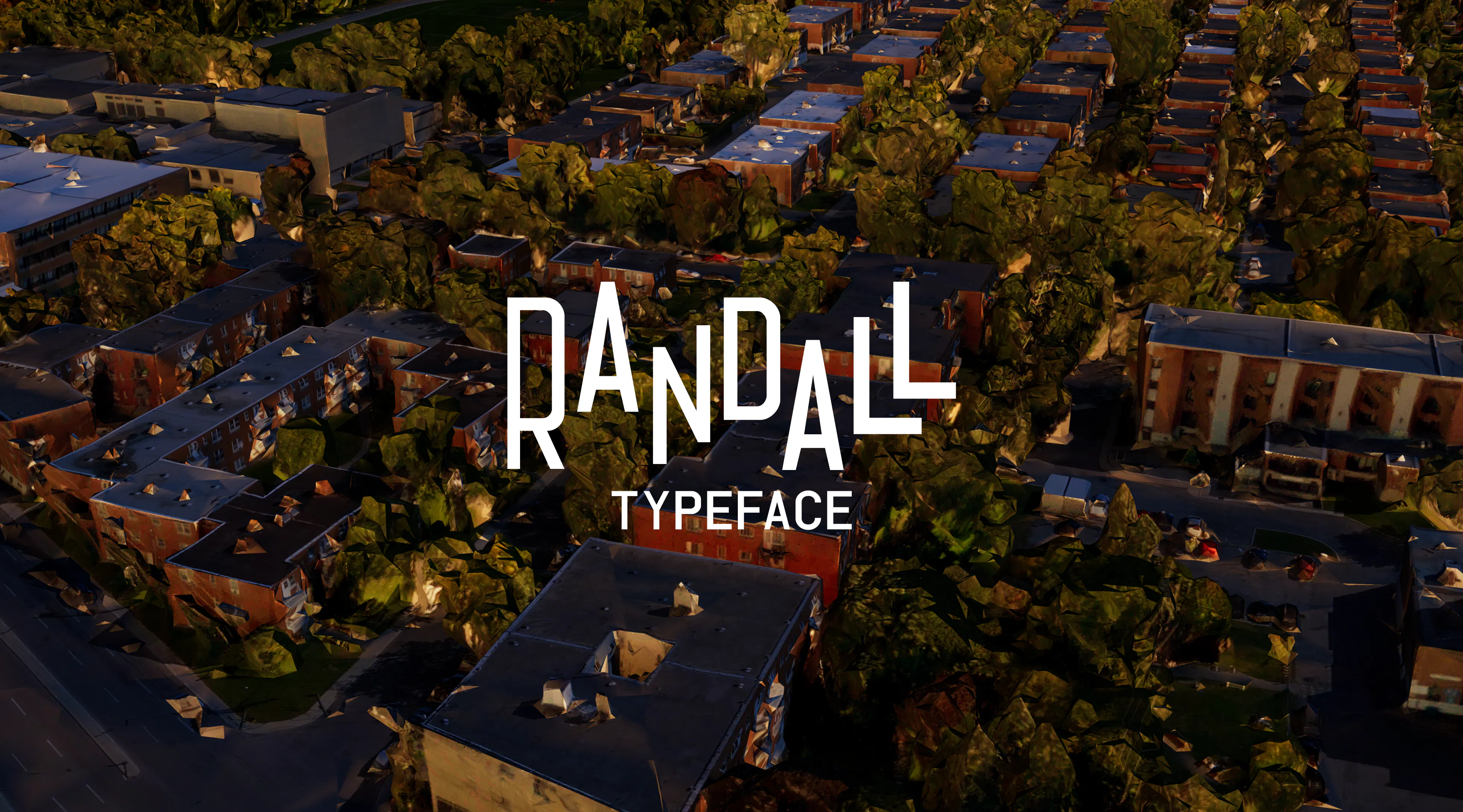 Randall Typeface designed by Paul Marchiset - typography on a 3d map by Bing Map
