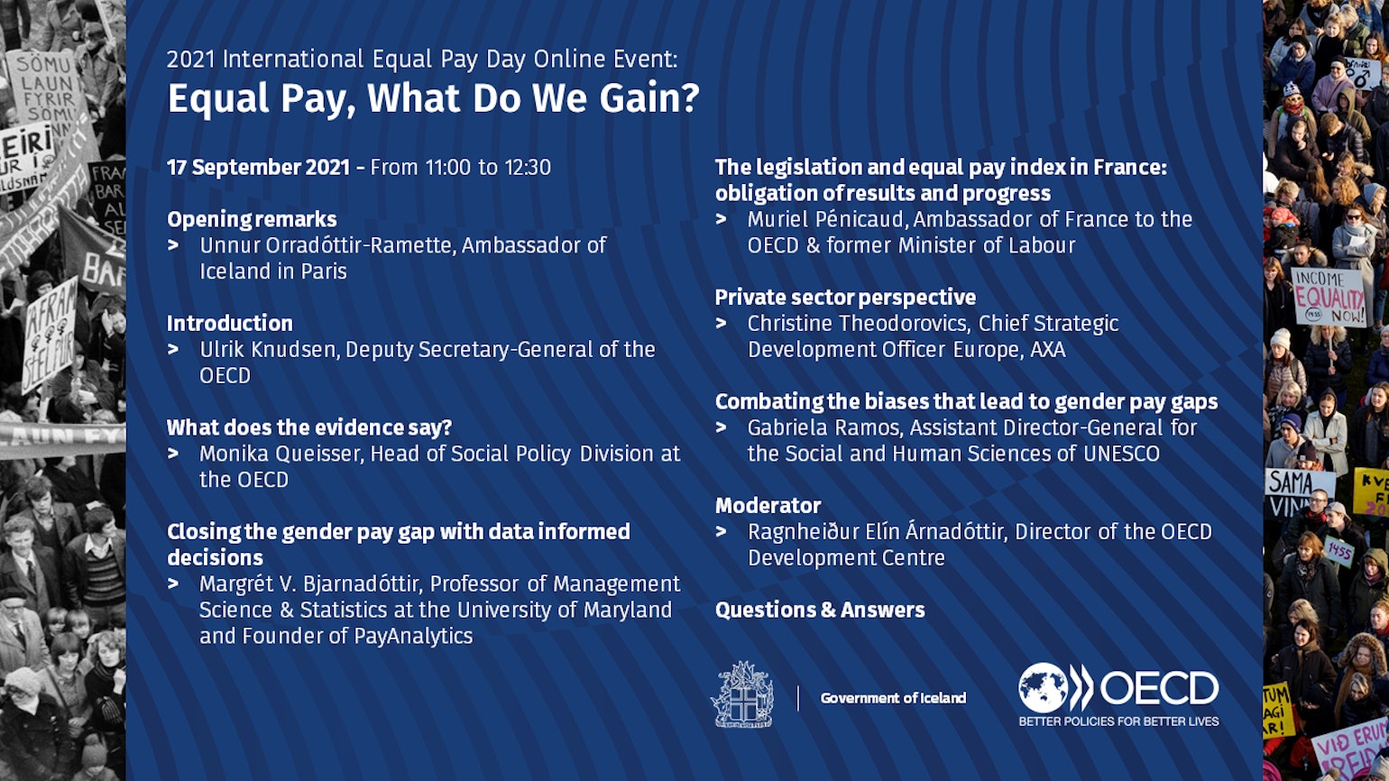 Full schedule - 2021 International Equal Pay Day Online Event: Equal Pay, What Do We Gain?