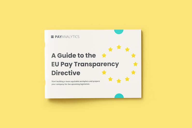 A graphic for the EU Pay Transparency E-Book by PayAnalytics.