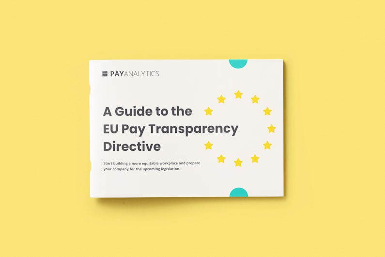 A graphic for the EU Pay Transparency E-Book by PayAnalytics.