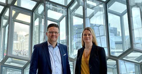 Hafsteinn Már Einarsson (PwC) og Guðrún Þorgeirsdóttir (PayAnalytics).