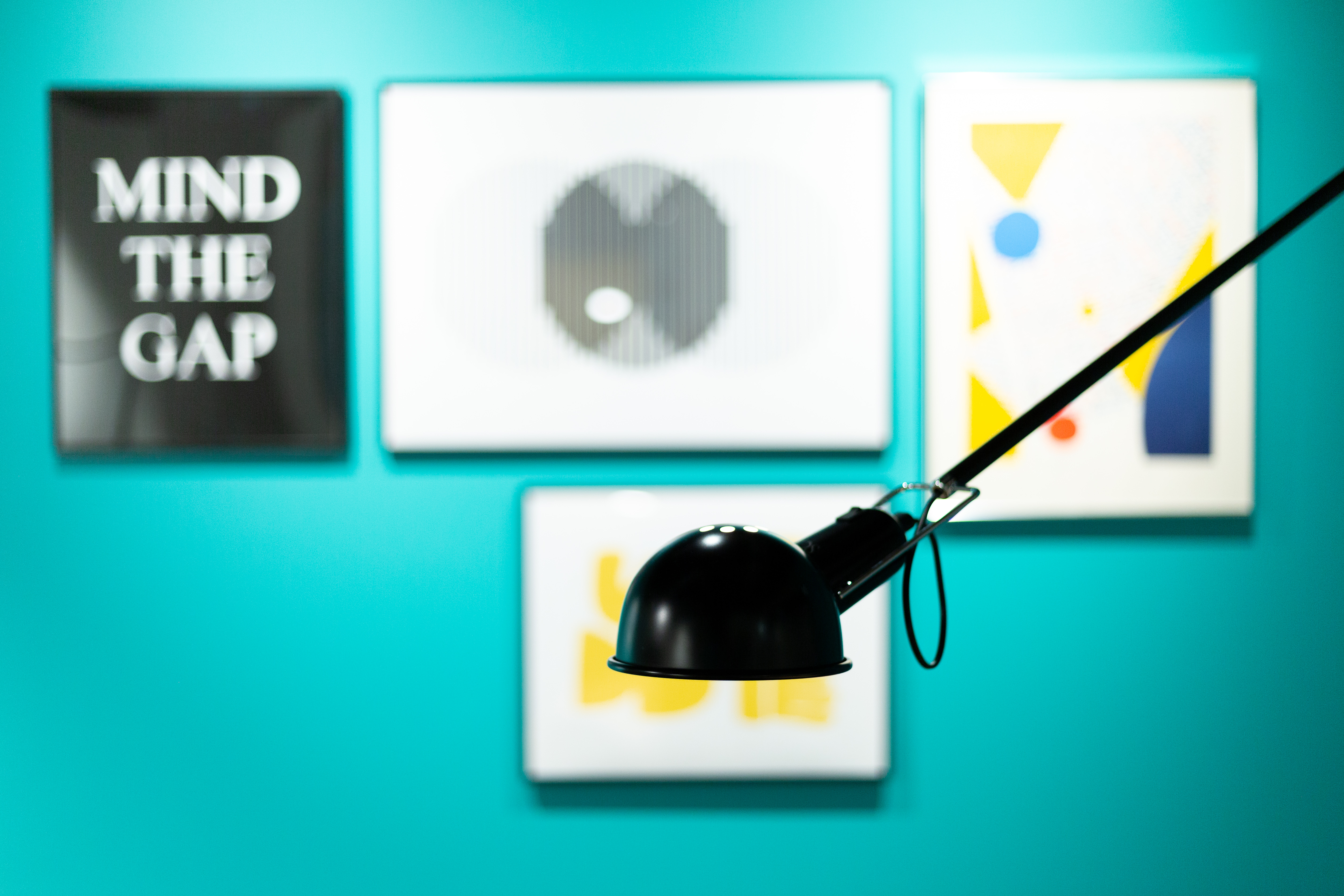 A lamp on a green background