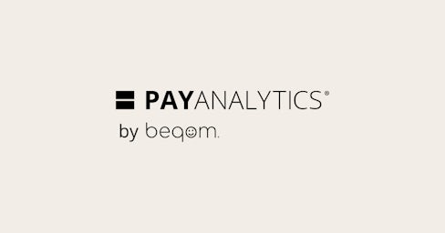 Graphic with the PayAnalytics by beqom logo