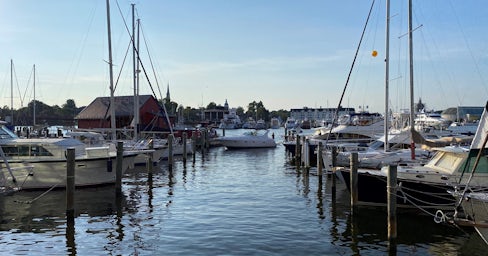 A photograph of small boats in Annapolis, United States.