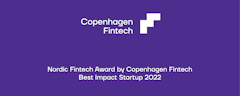 A graphic for the Copenhagen Fintech - Nordic Fintech Award - Best Impact Startup 2022